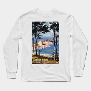 Southern England - BR,SR - Vintage Railway Travel Poster - 1960s Long Sleeve T-Shirt